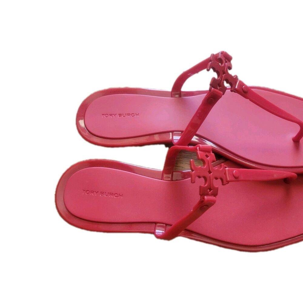 NWOB Tory Burch Roxanne Red Jelly Sandal Thong Beach Pool 4th Of July Size 10 - Picture 5 of 7